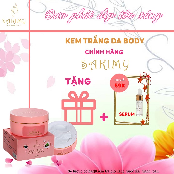 Kem Dưỡng Trắng Da Toàn Thân Sakimy 200G Tặng Kích Trắng Sakimy ( Chính Hãng )