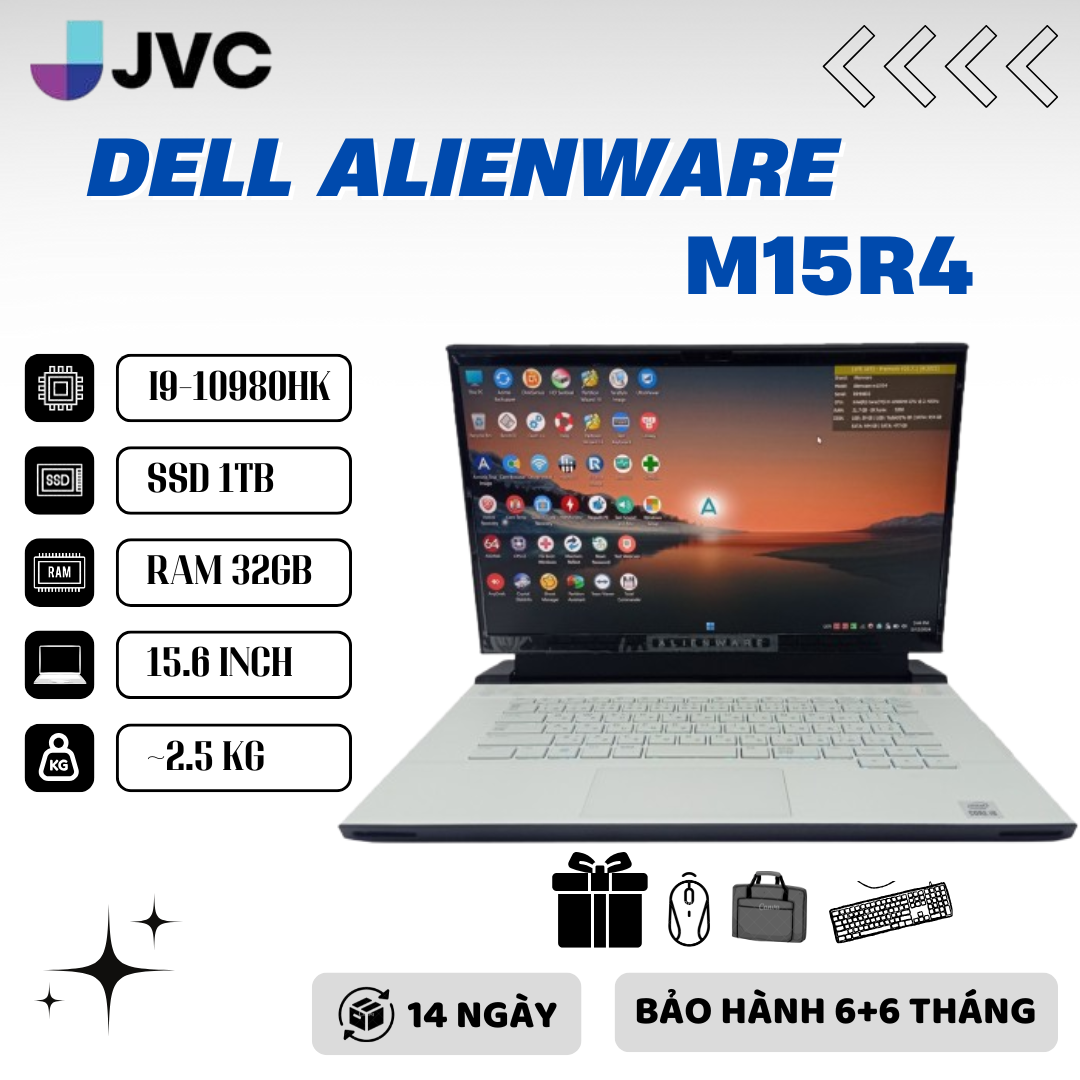 Laptop xách tay cao cấp DELL ALIENWARE M15 R4 Core i9 10th /RTX 3080/15.6 inch