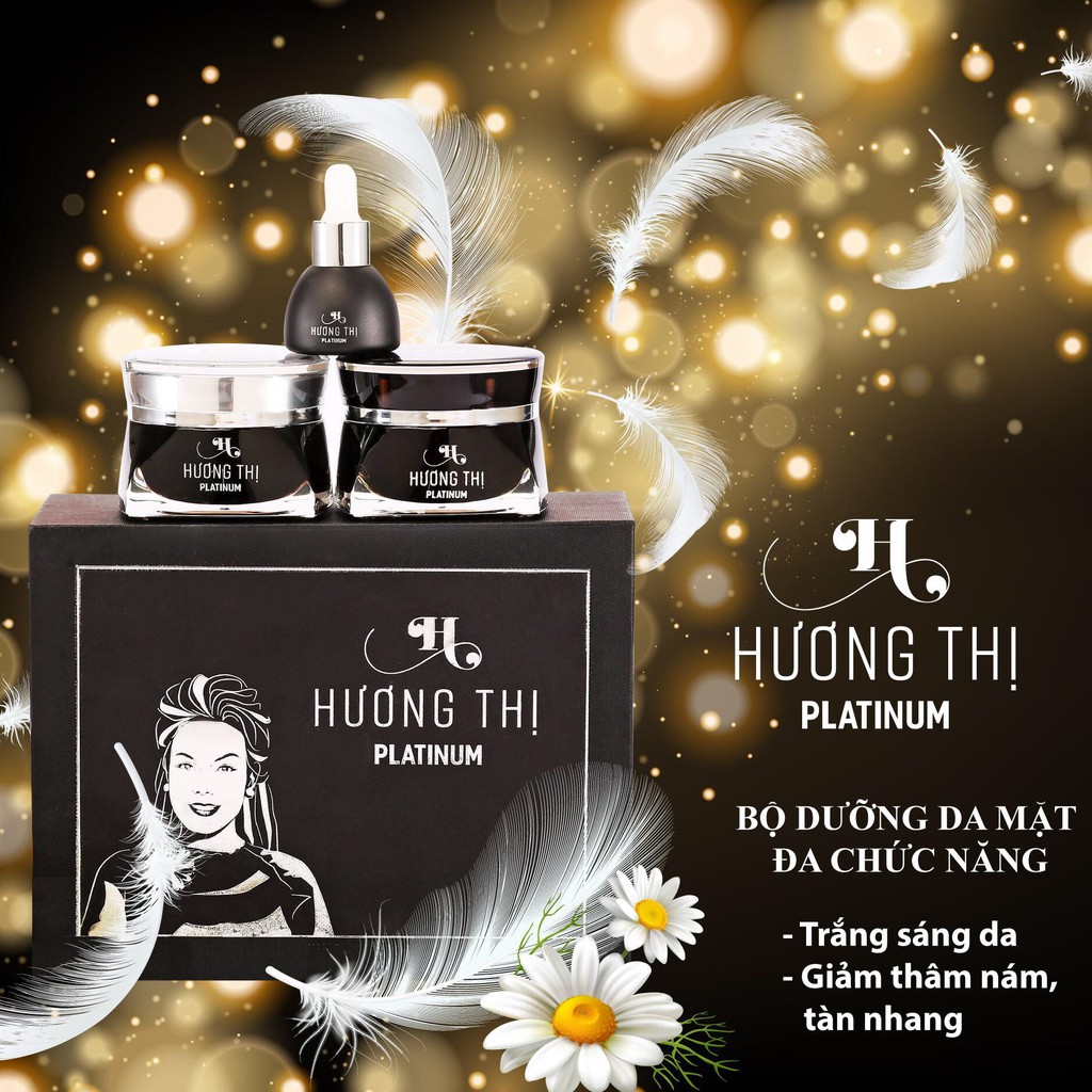 [Hcm]Hương Thị Platinum Bộ Dưỡng Da Mặt Sáng Tối Đa Chức Năng - Mỹ Phẩm Hương Thị Việt Hương