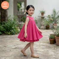 (BST Hạ Nhiên)  Đầm Bé Gái Tamiuy Thêu Hoa Thủ Công Tùng Xòe 360 Độ 2 Lớp Váy Thiết Kế Cao Cấp Cho Bé Gái