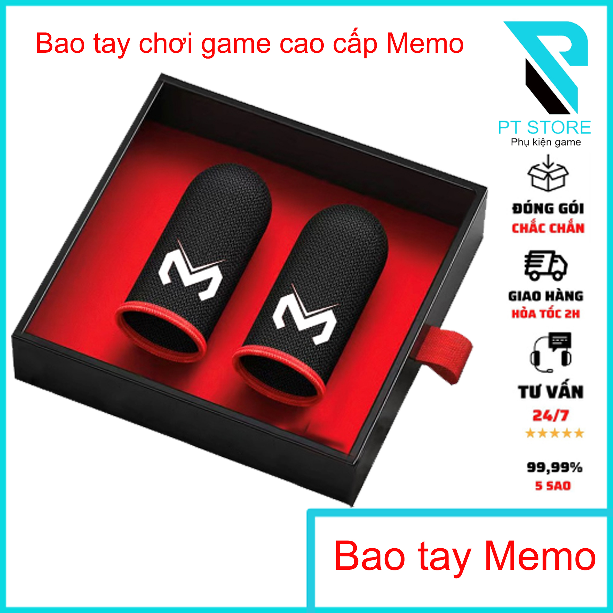 Găng tay chơi game điện thoại MEMO GT5 sợi carbon cảm ứng nhạy cho game PUBG FF Tốc Chiến Liên Quân