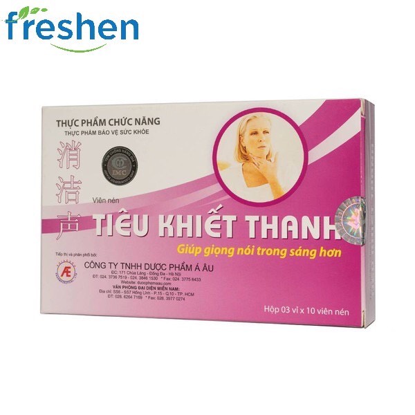 [HCM]Thực phẩm bảo vệ sức khỏe TIÊU KHIẾT THANH hộp 30 viên giúp giọng nói trong sáng hơn cải thiện khản và viên thanh quản