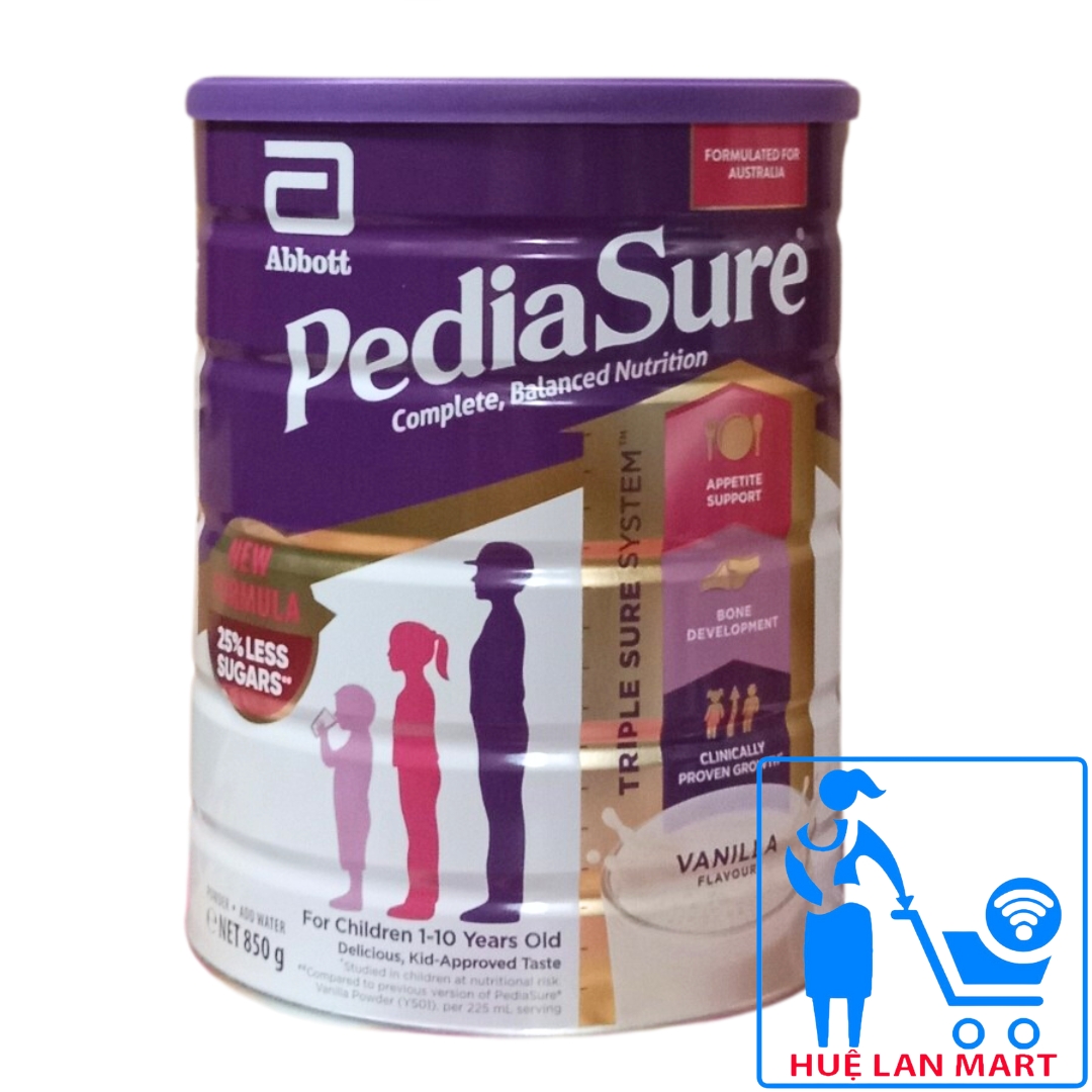 Combo 2 Hộp Sữa Bột Abbott PediaSure BA Hương Vani 400g/PediaSure Ít Ngọt Hương Vani 16kg/ - PediaSu