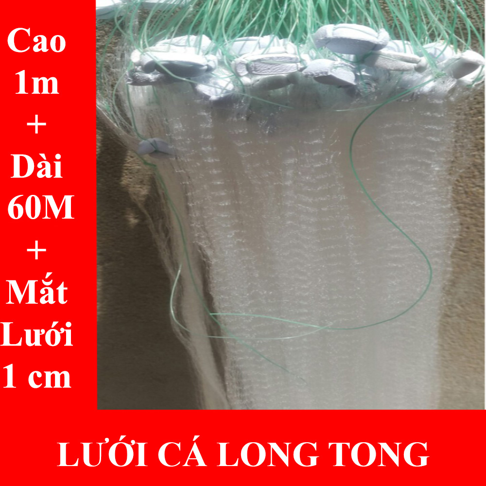 Lưới Đánh Cá Lòng Tong Cá Nhỏ - Chiều Cao 1 Mét - Dài 60 mét- Mắt 1.cm