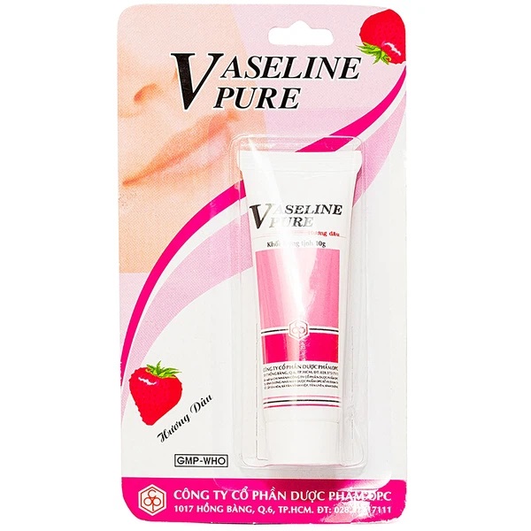 Kem Dưỡng Môi Vaseline Vaselin Pure Hương Dâu Opc 10G