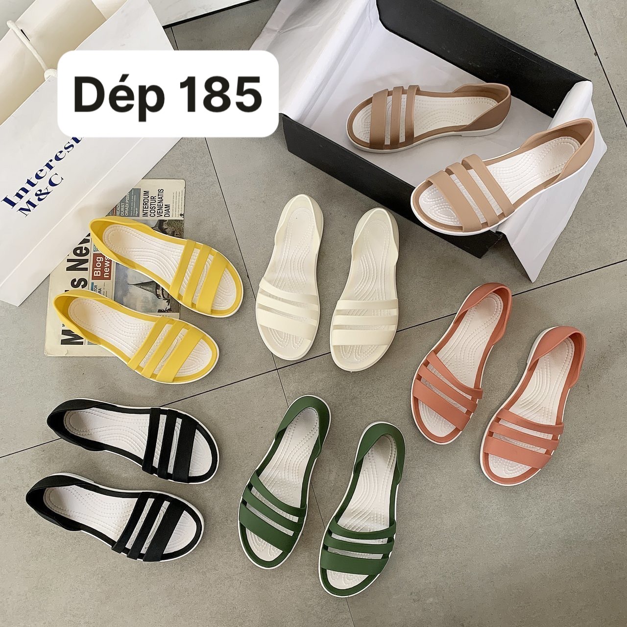 Dép quai hậu nữ chất liệu nhựa dẻo cao cấp có sẵn 5 màu đủ size 36-40 - VINCENT SHOP