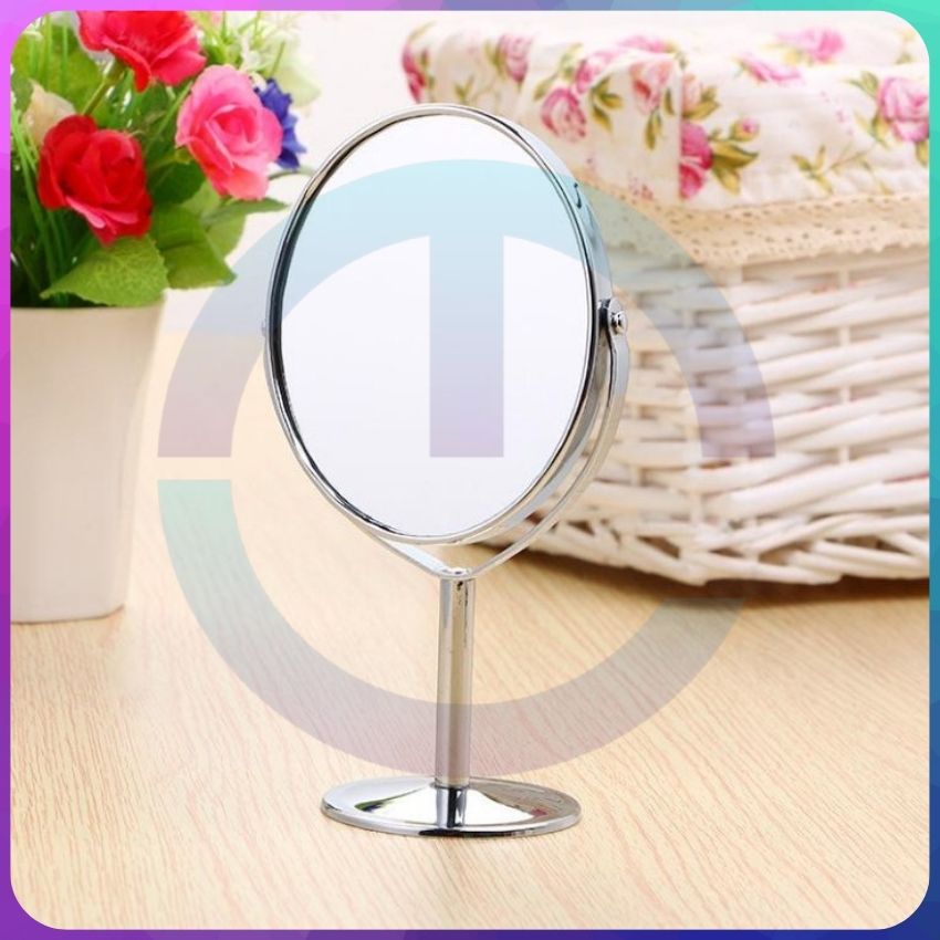 Gương Để Bàn Trang Điểm Xoay 360 Độ 2 Mặt 1 Mặt Phóng To Để Trang Điểm Mắt