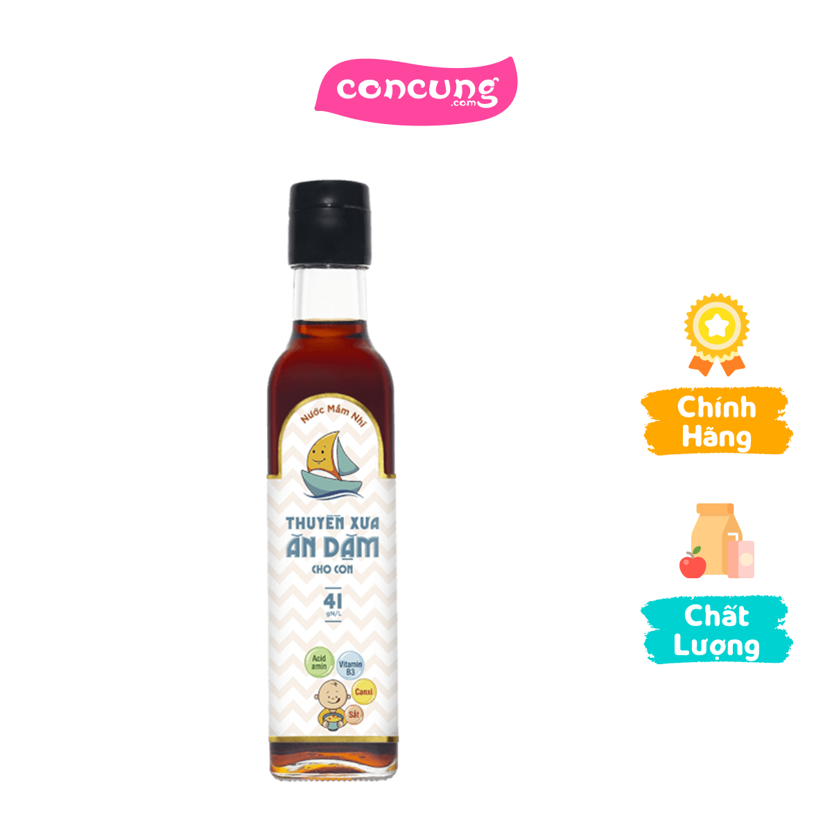 Nước Mắm Nhĩ Thuyền Xưa Ăn Dăm Cho Con 41 Độ Đạm 250ml