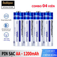 Bộ 04 viên pin tiểu sạc lại Doublepow AA 1200mAh chính hãng pin dùng cho micro không dây đồng hồ đồ chơi chuột máy tính máy đo huyết áp remote