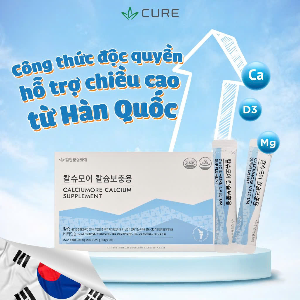 CANXI VÁNG SỮA HỮU CƠ KJM JEONG MOON ALOE (90 gói/3 Tháng)