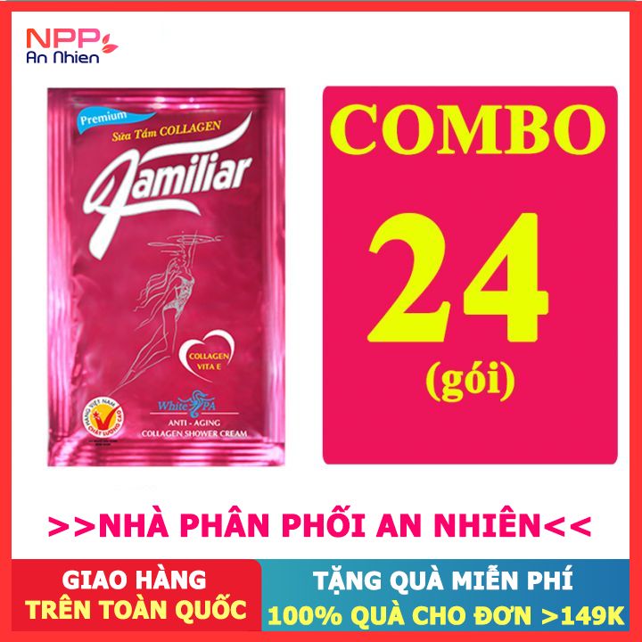 Combo 24 Gói Sữa Tắm Collagen Familiar Hồng 5Ml - Npp An Nhiên