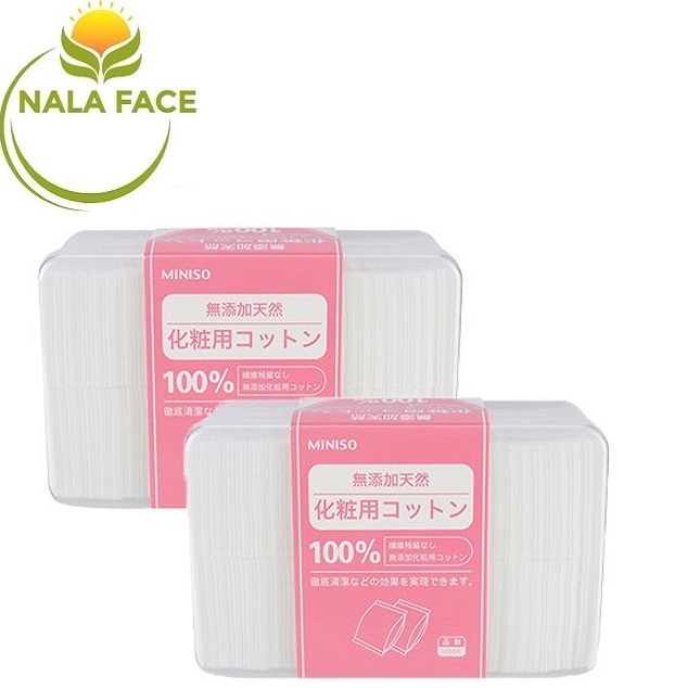 Combo 2 hộp bông tẩy trang MINISO 1000 miếng x 2