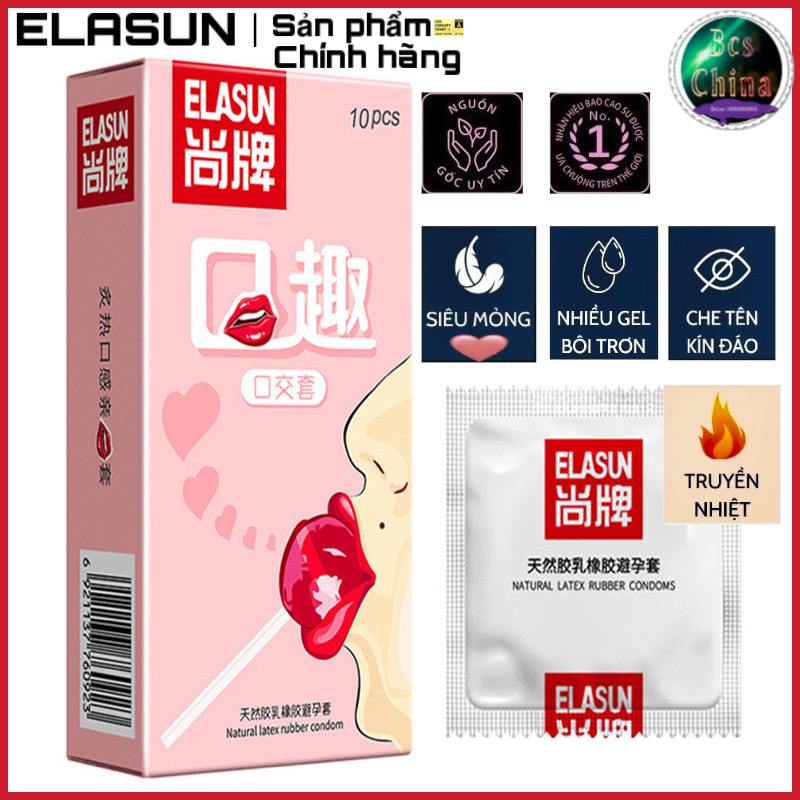 [10 Chiếc]Bao Cao Su Quan Hệ Bằng Miệng Elasun Nhập Thái Lanít Gel+Hương Thơm Ngọt Ngào Trái Cây