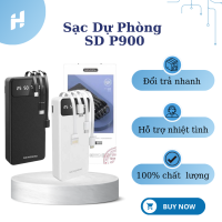 Sạc Dự Phòng Sendem P900 20000mAh Tích Hợp Sẵn Cáp Sạc Có Led Báo Phần Trăm Pin Hỗ trợ sạc nhanh Sạc Nhiều Thiết Bị Cùng Một Lúc - BH 12T