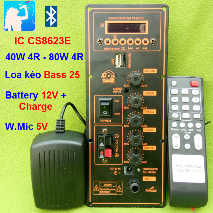 [HCM]Mạch loa kéo công suất 40W-80W HA8622 Loa kéo 2.5 tấc Bluetooth Karaoke