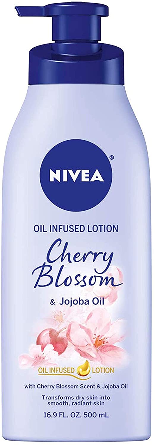 Dưỡng Thể Giữ Ẩm Da Chứa Tinh Dầu Hương Hoa Anh Đào Nivea Oil Infused Body Lotion Cherry Blossom And Jojoba Oil 500Ml (Mỹ)(Mỹ)