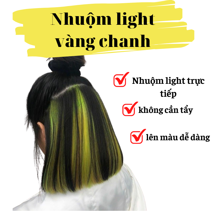 Thuốc Nhuộm Tóc Hair light Vàng chanh + Tặng Kèm Trợ Dưỡng không tẩy