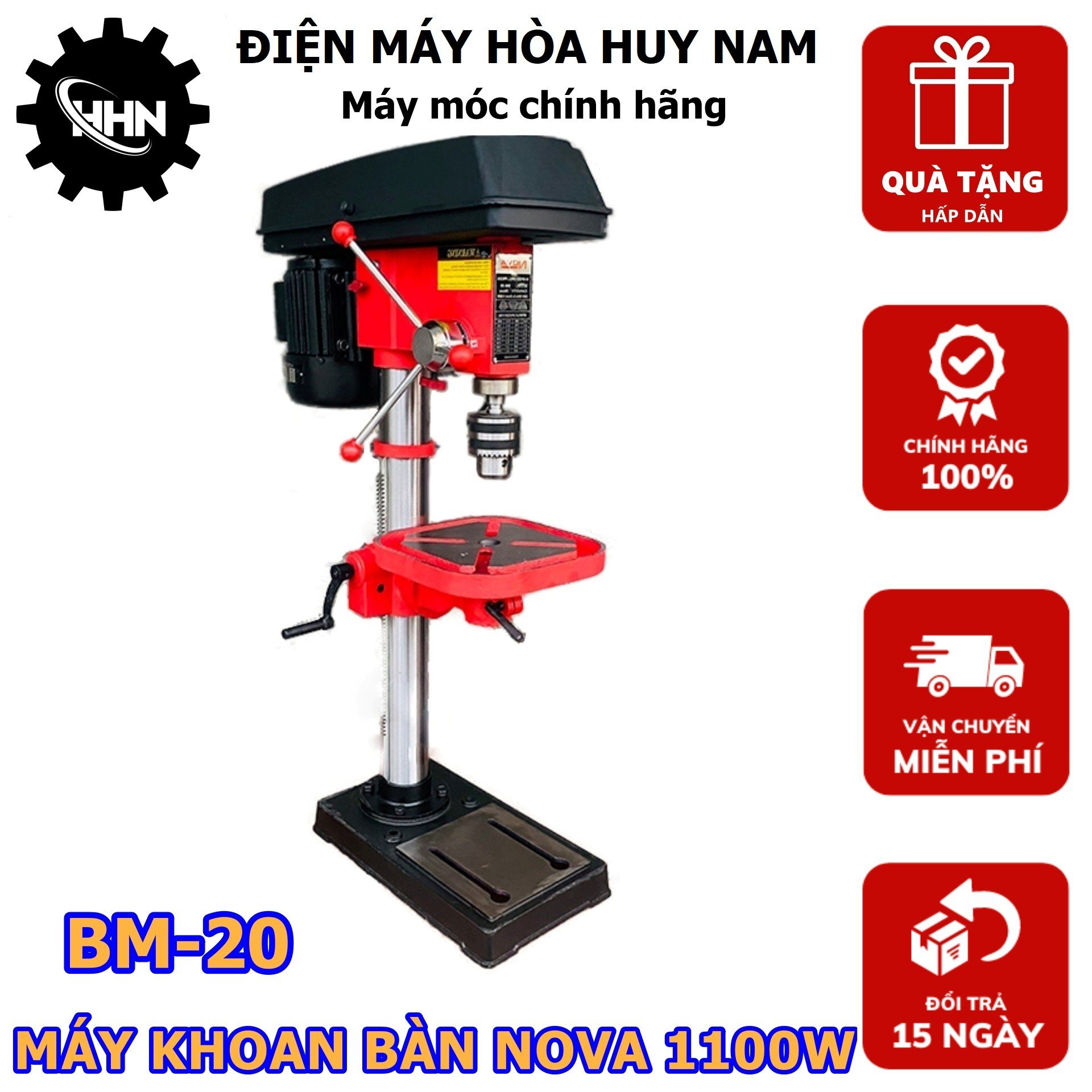 Máy Khoan Bàn NOVA BM-20 - Công Suất 1100W - HÀNG CHÍNH HÃNG - BẢO HÀNH TOÀN QUỐC