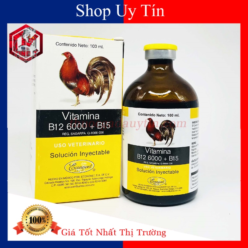 B12 6000+B15 Chai 10ml-Dinh Dưỡng Cấp Chích Gà Đá Tăng Bo- Sạc Pin Nhanh