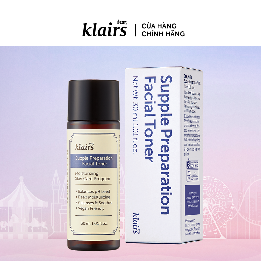 Nước hoa hồng Dear Klairs Supple Preparation  Toner mini 30ml