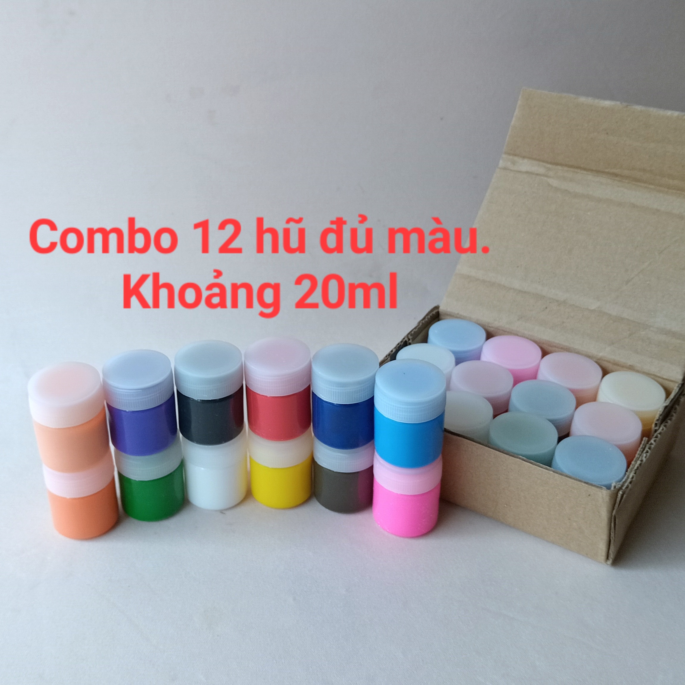 Combo hũ màu nước tô tượng khoảng 20 ml