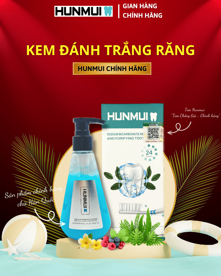 [Chính hãng - tem chống giả] Kem Đánh Răng HUNMUI - Kem Đánh Răng Dạng Gel Lỏng Thơm-Vệ Sinh Răng Mi