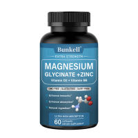 Bunkell Magnesium Glycinate 500 mg magie chelate với kẽm và vitamin D3 hỗ trợ cơ thần kinh và xương sức khỏe tim mạch và hỗ trợ chuột rút chân tăng cường hệ miễn dịch