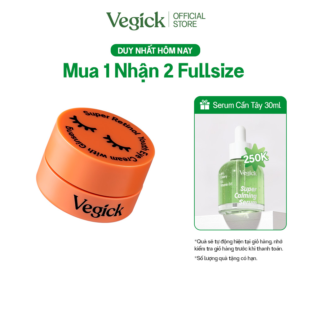 Kem Mắt Retinol Nhân Sâm Thuần Chay Mờ Thâm Giảm Nhăn Youth Eye Cream Vegick 15ml