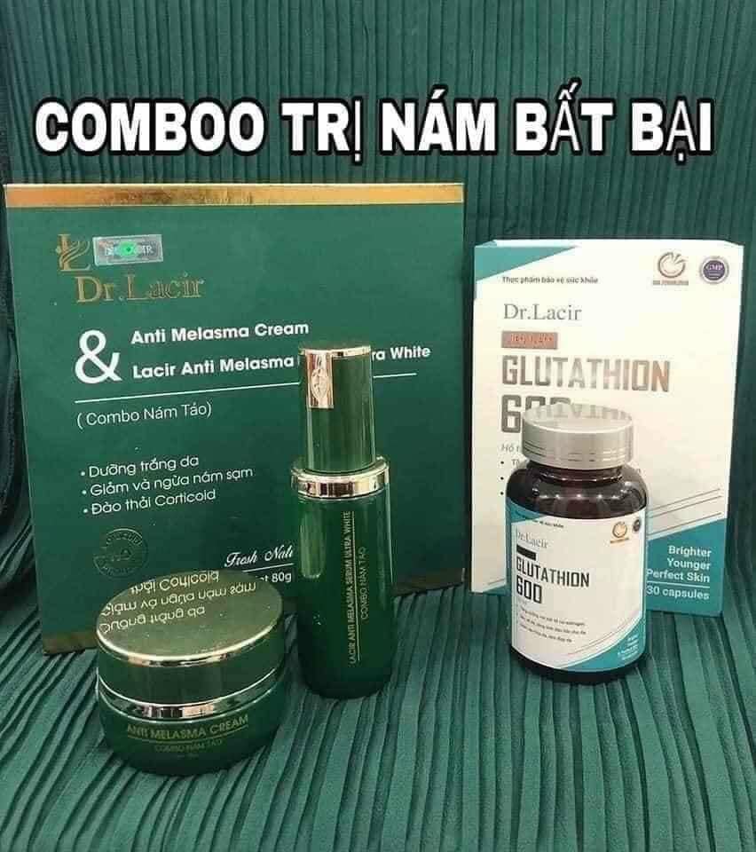 Combo Nám Tảo Dr.lacir - Mờ Nám Sạm Tàn Nhang Dưỡng Trắng Da