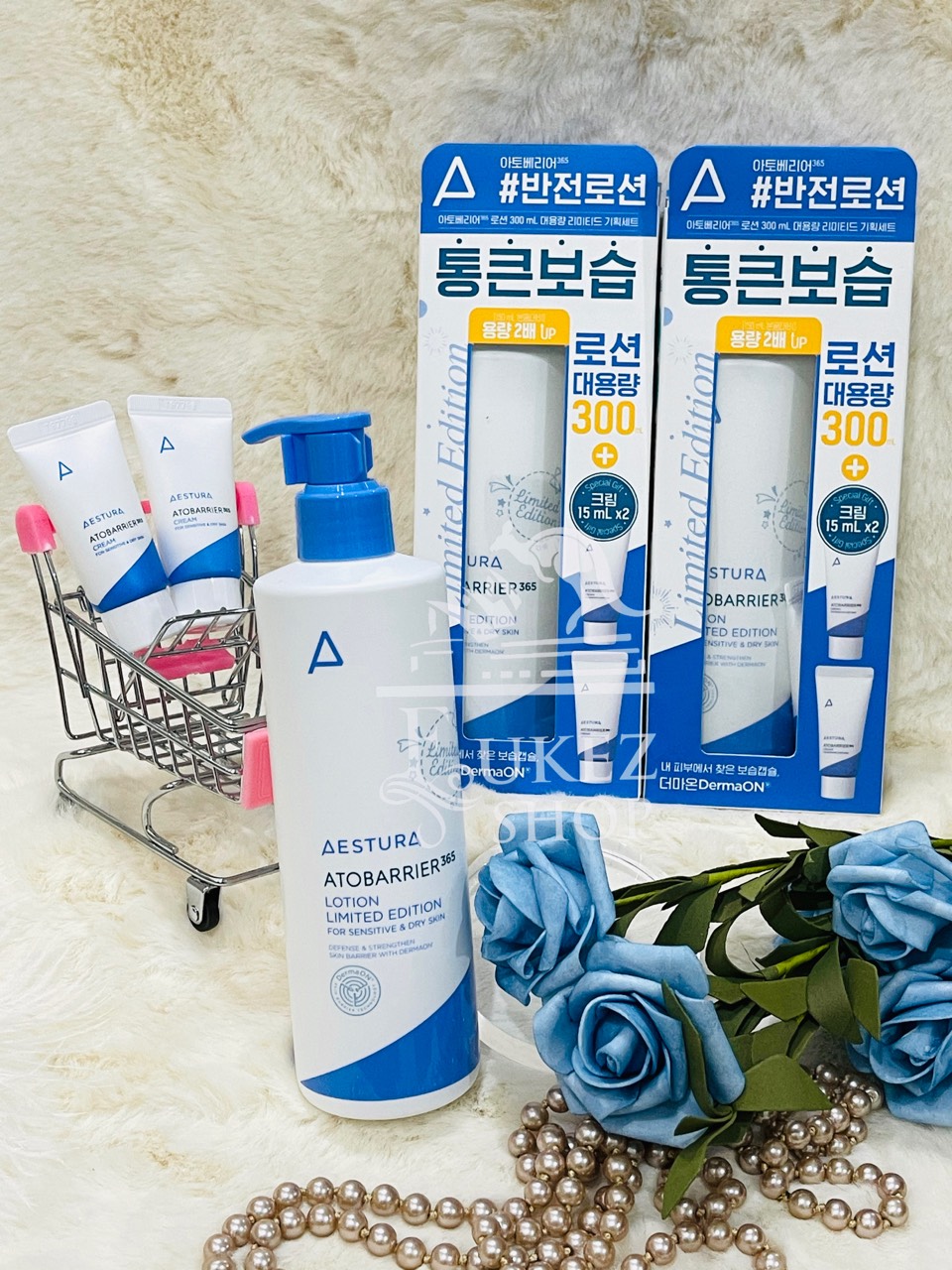 SET DƯỠNG THỂ VÀ DƯỠNG DA MẶT DÀNH CHO DA KHÔ ATOBARRIER 365 CREAM HÀN QUỐC