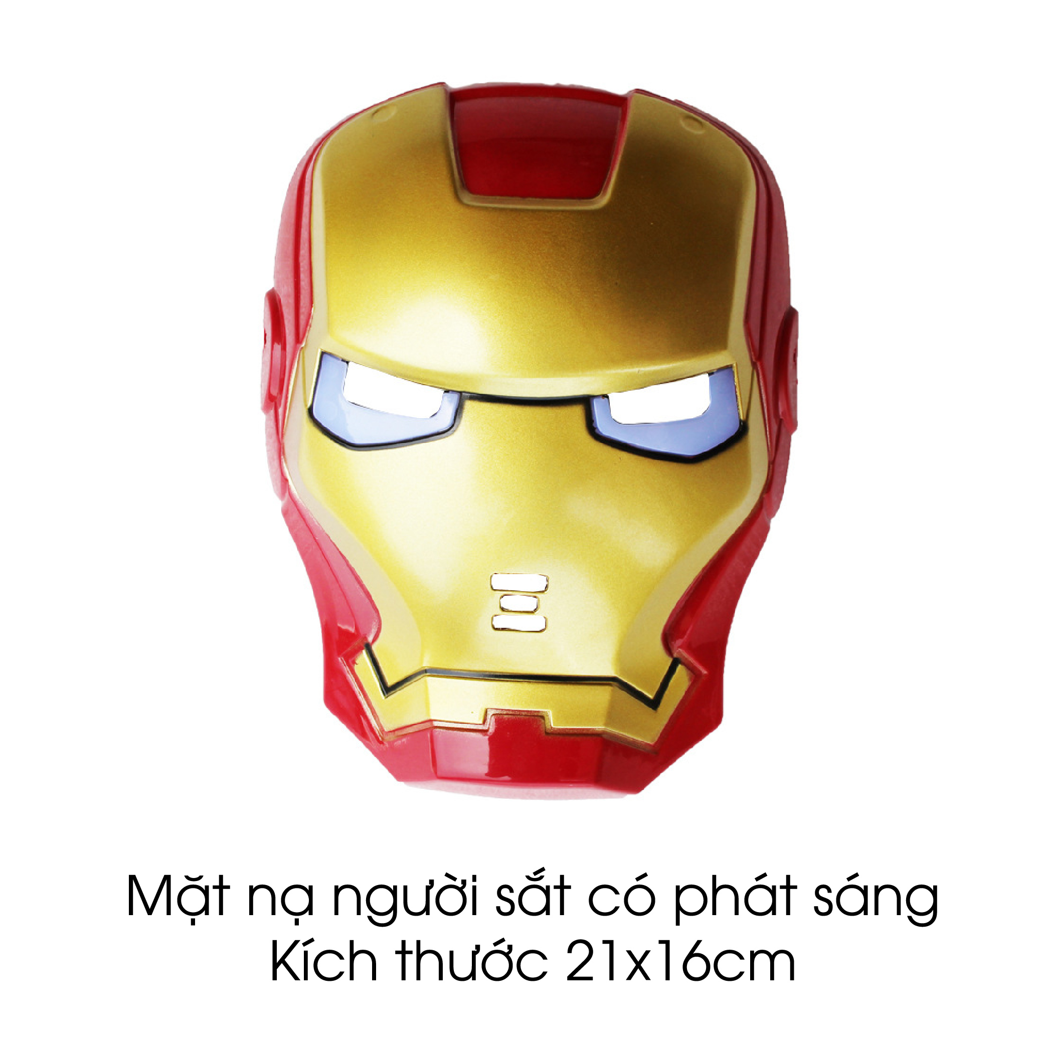 Bộ Áo Choàng Mặt Nạ Siêu Nhân Người Sắt Iron Man Gồm Mặt Nạ Khiên Gậy Ánh Sáng - Hóa Trang Siêu Nhân