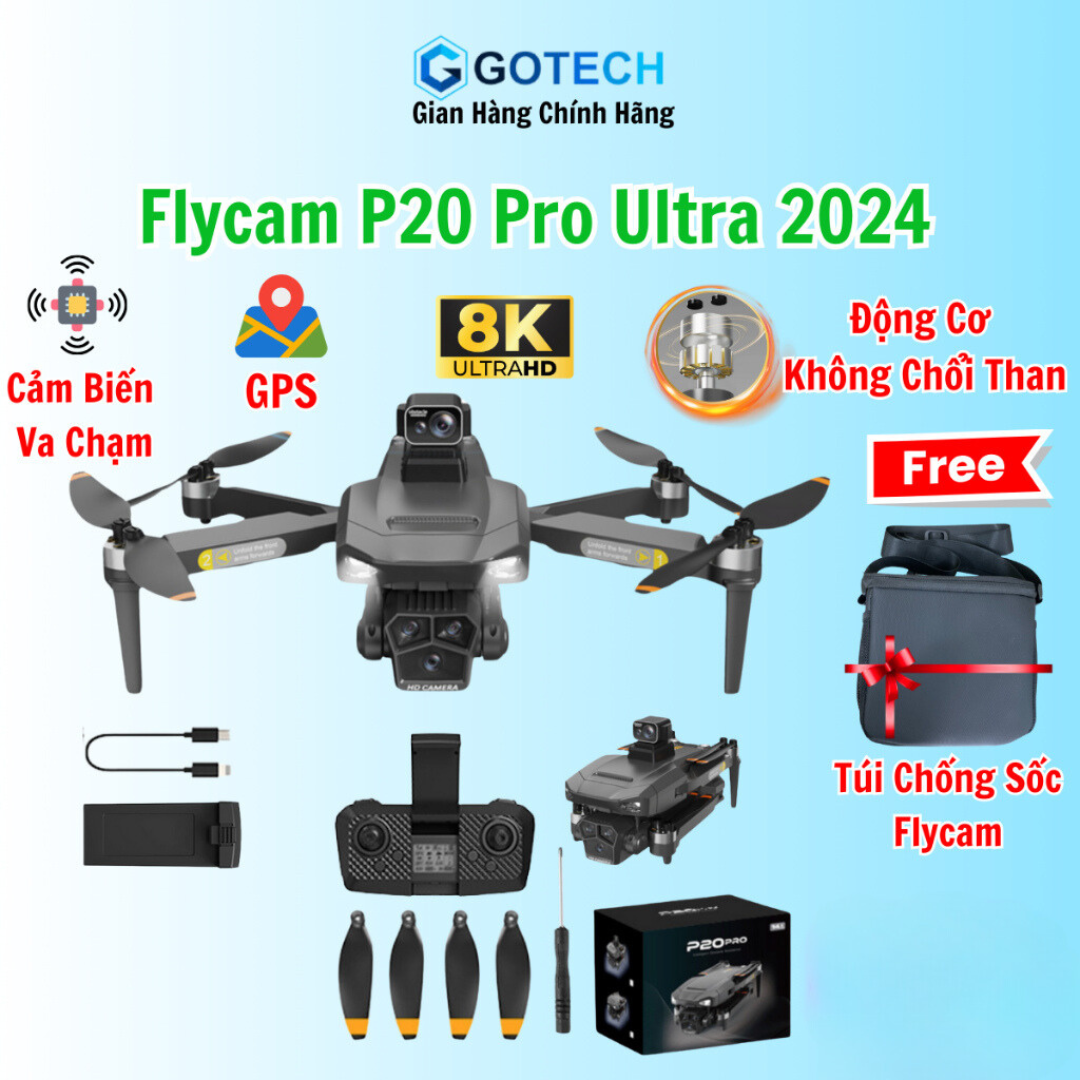 Drone camera mini Máy bay điều khiển từ xa Flycam L600 Pro Max  có định vị GPS thông minh cảm ứng chống rung bay xa tới 3000m