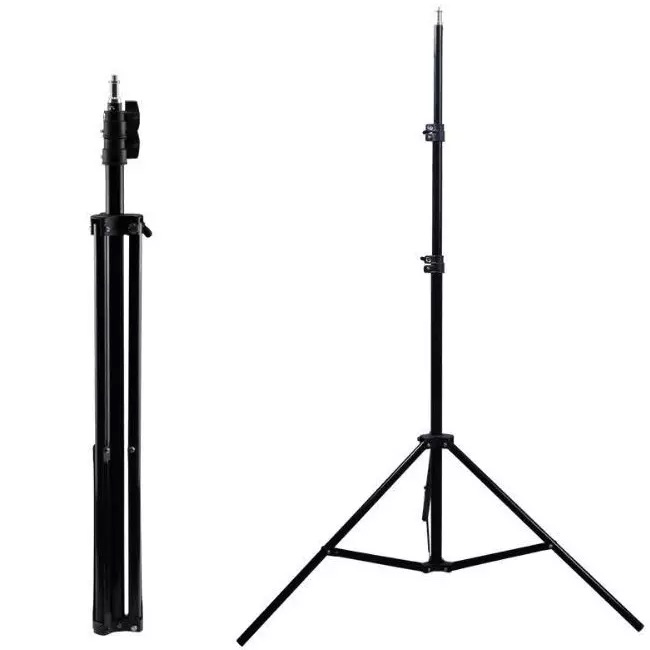 Chân Đèn livestream tripod gắn máy ảnh máy quay máy chiếu thép cao tối đa 2m có thể hạ thấp xuống 70