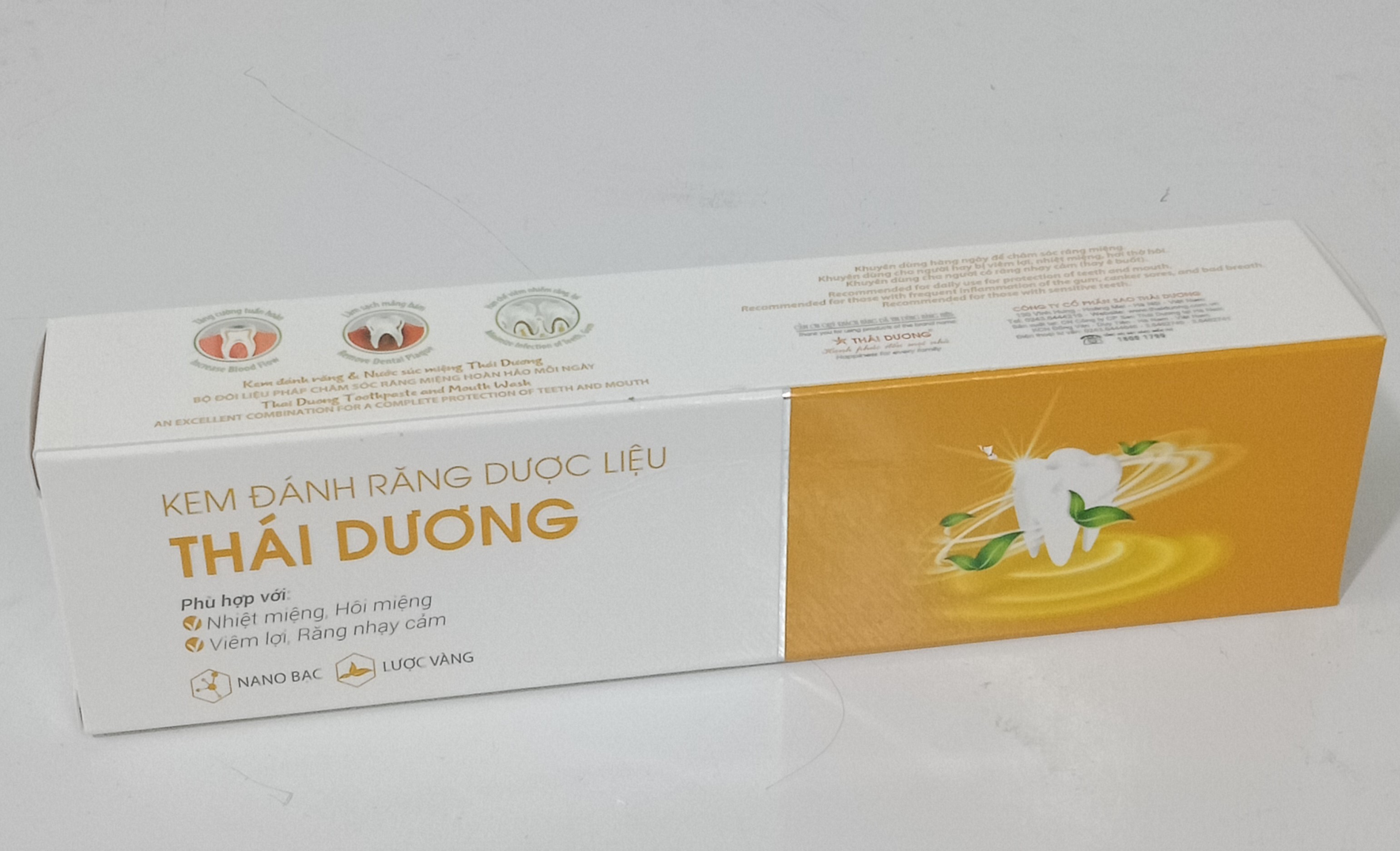 Kem Đánh Răng Làm Sạch Miệng Trắng Răng Tuýp 100G Thương Hiệu Sao Thái Dương Tặng Kèm Bọt Biển Rửa Mặt