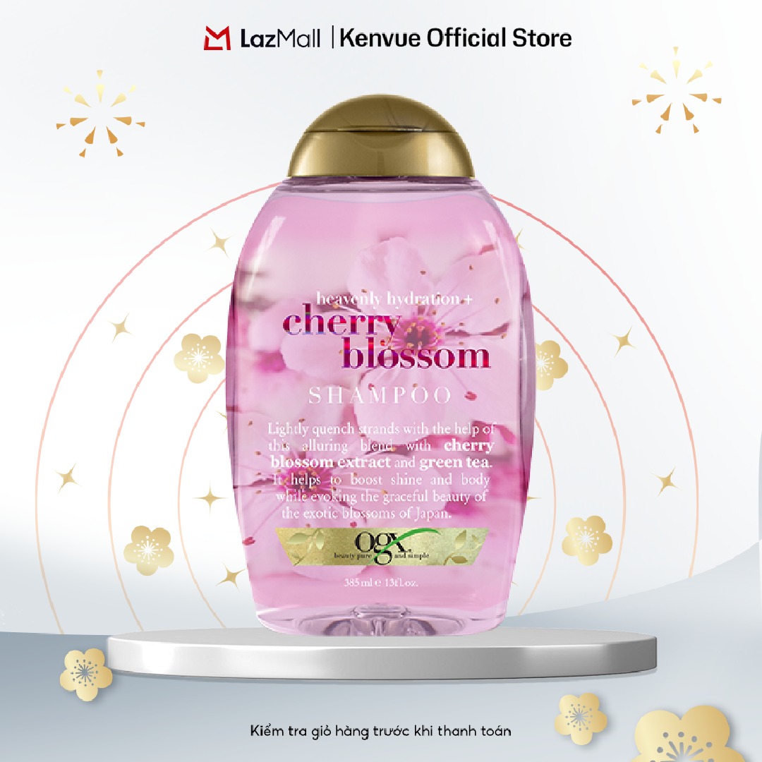 Dầu Gội OGX Chiết Xuất Hoa Anh Đào/Bạch Đàn Bạc Hà - Dung Tích 385ml