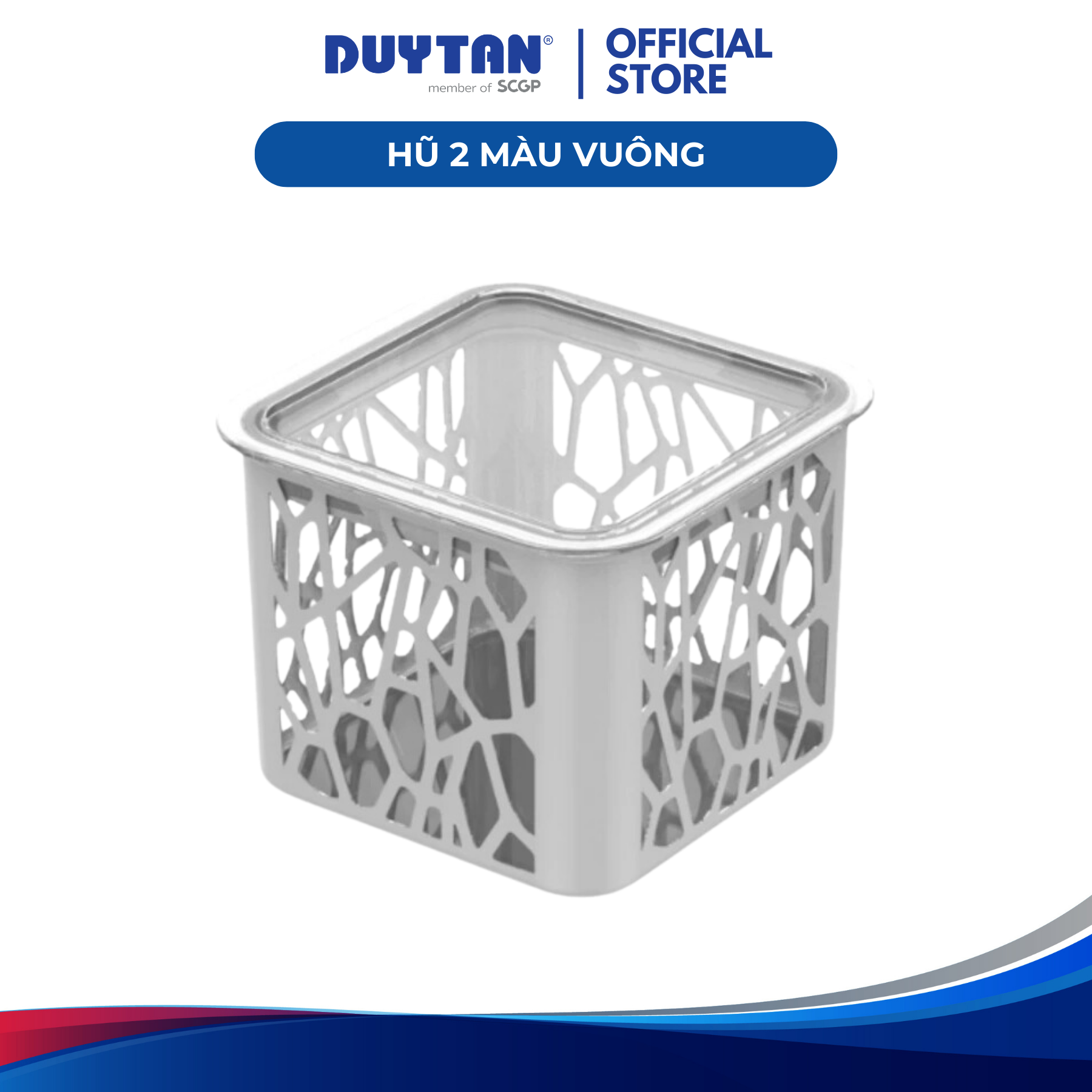 Hũ 2 màu-VUÔNG hũ nhựa Duy Tân nhỏ gọn xinh xắn an toàn tiện lợi