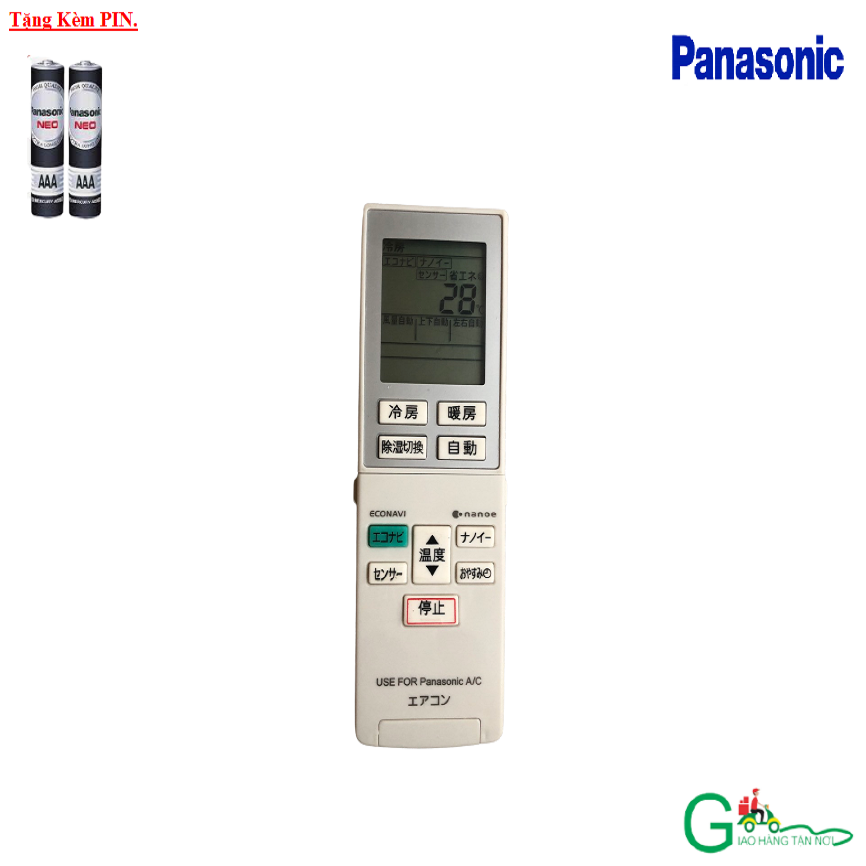 Remote điều khiển điều hoà Nội địa nhật bãi Panasonic--Hàng mới 100%-Tặng kèm Pin