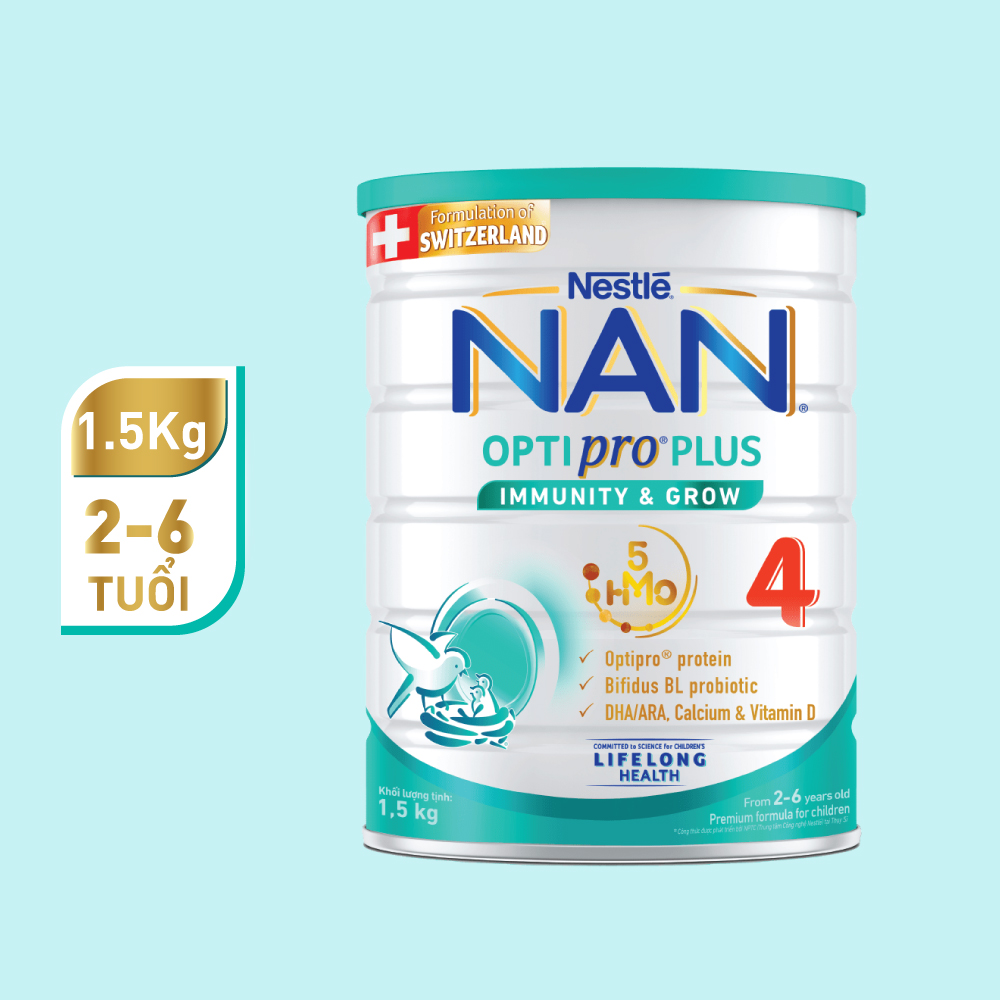 [HCM]Sữa bột chính hãng Nestle NAN Optipro Plus 4 6x1500g cho trẻ trên 2 tuổi