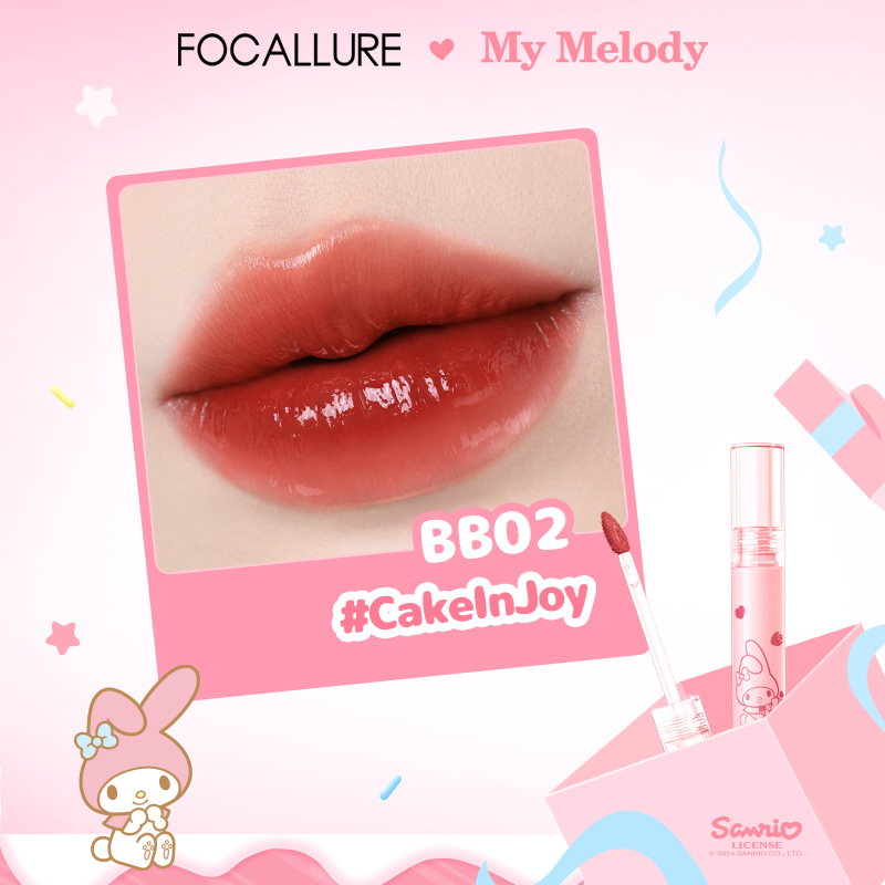 [Focallure x Sanrio] Son Tint Căng Bóng Mọng Nước Không Dính Lâu Trôi