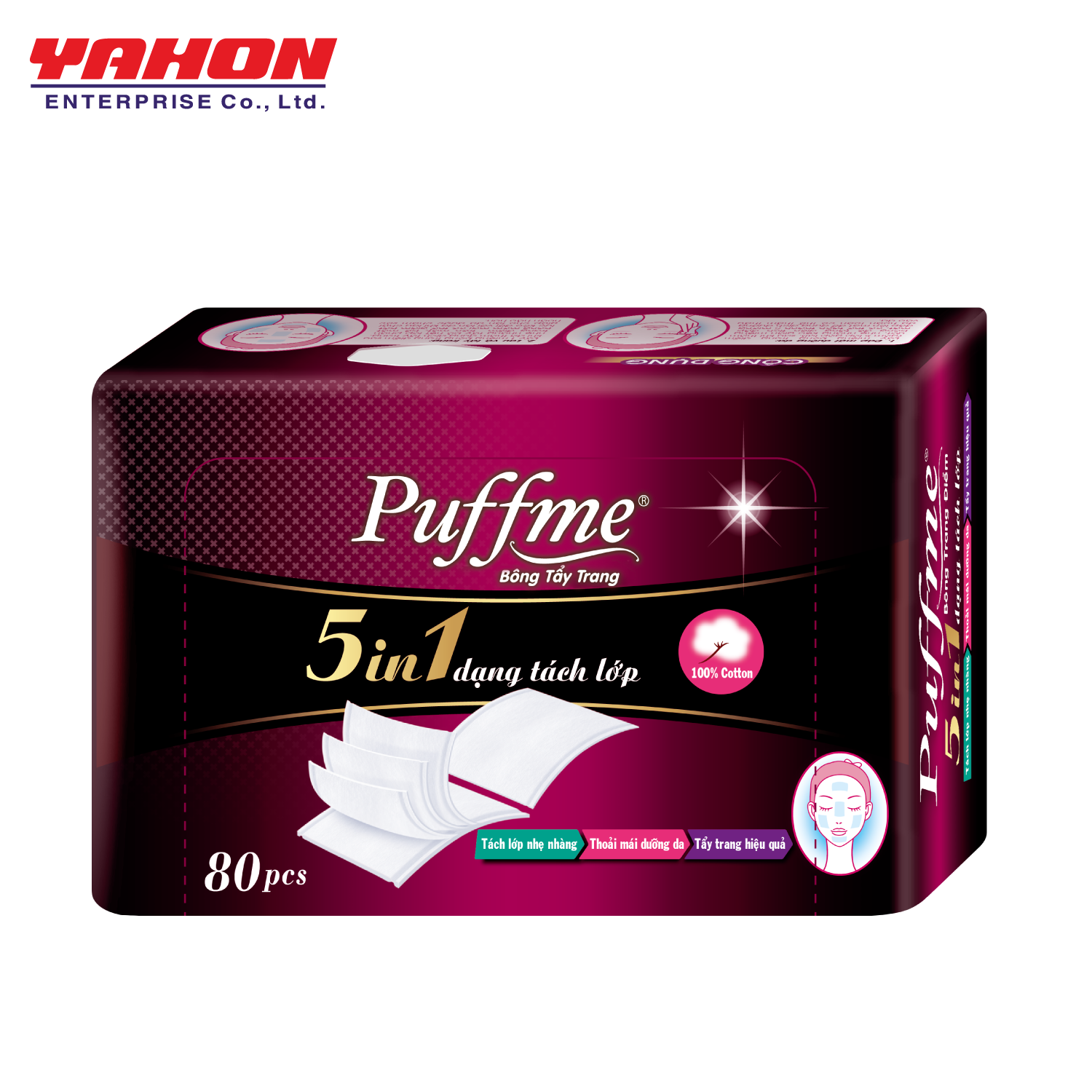 Bông Tẩy Trang Puffme 5In1 5 Lớp Cao Cấp 80 Miếng