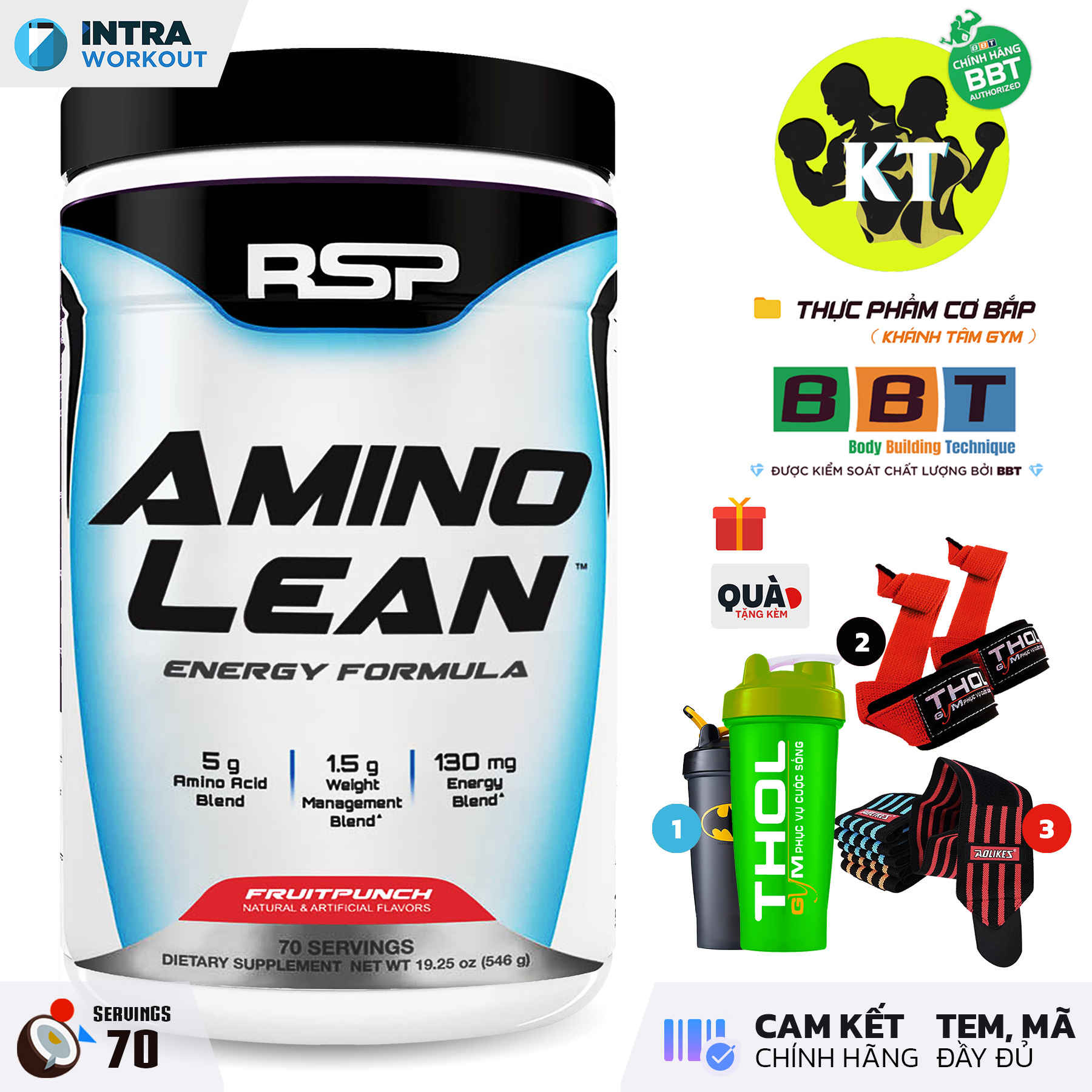 [Hcm]All In One: Tăng Cơ Giảm Mỡ Phục Hồi - Amino Lean Rsp - 70 Liều Dùng