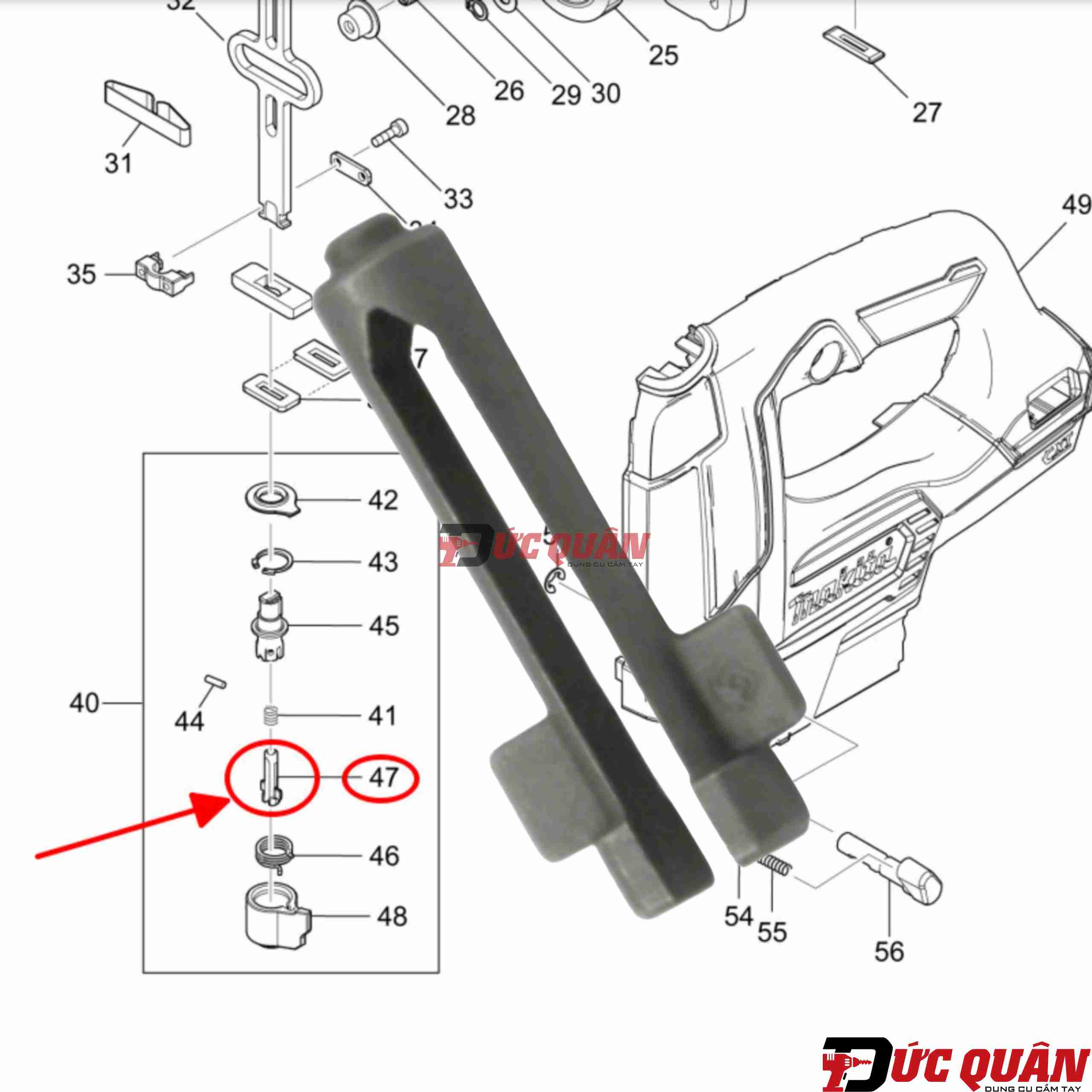 Chốt chặn máy cưa lọng Makita JV0600K/ JV103D