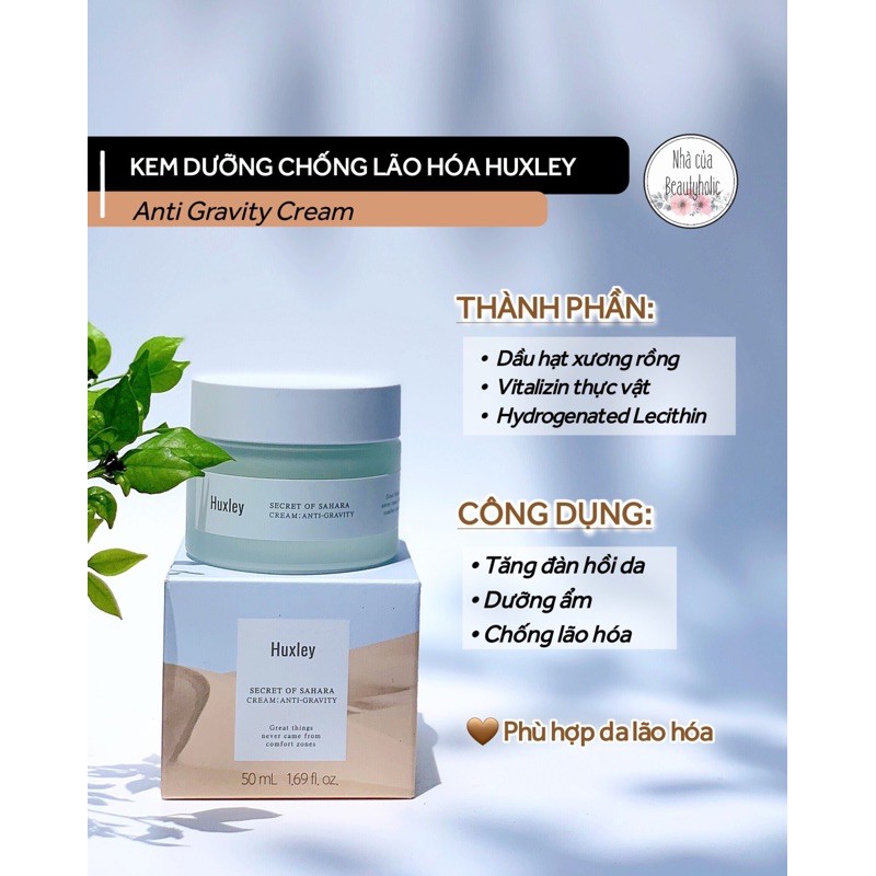 [Nhacuabeautyholic] Kem Dưỡng Chống Lão Hóa Huxley Secrect Of Sahara