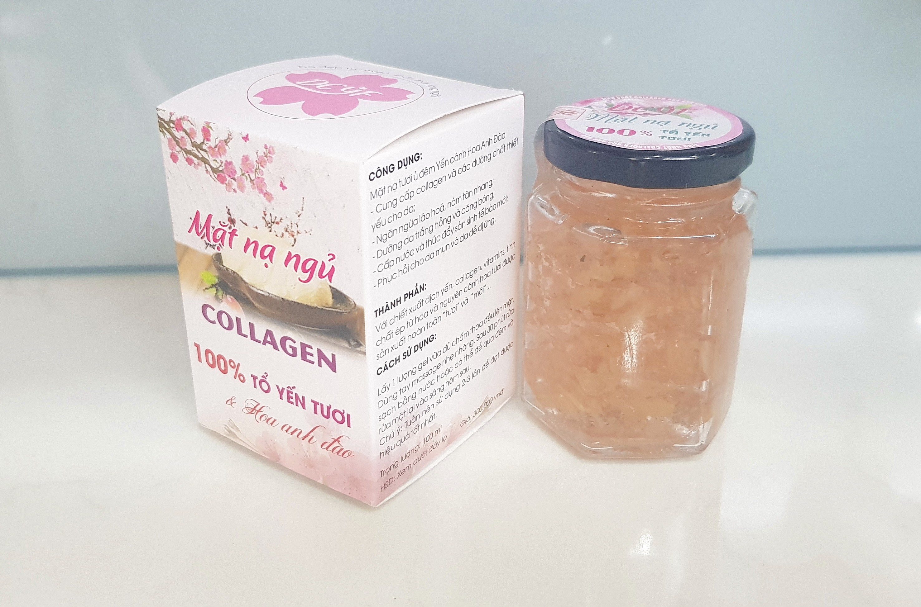 Mặt Nạ Ngủ Collagen Tổ Yến Tươi Và Hoa Anh Đào - Mặt Nạ Ngủ Hoa Anh Đào Phù Hợp Với Người Sử Dụng Cam Kết Sản Phẩm Giống Y Như Hình Ảnh