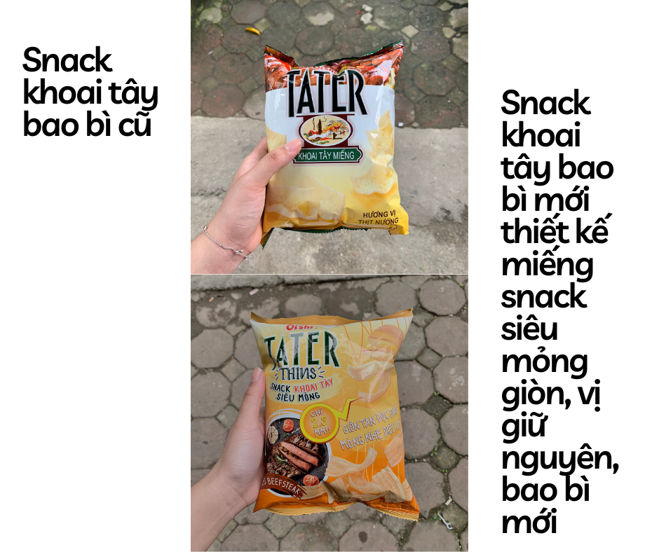 Bim Bim Snack Khoai Tây Miếng TATER Oishi 35/40g-Ăn Vặt Sumo Snack