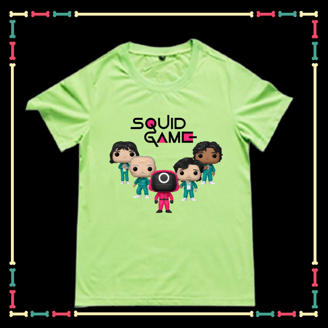 Áo Squid Game Trò chơi Con Mực cho trẻ em đủ size áo từ 10kg đến 90kg