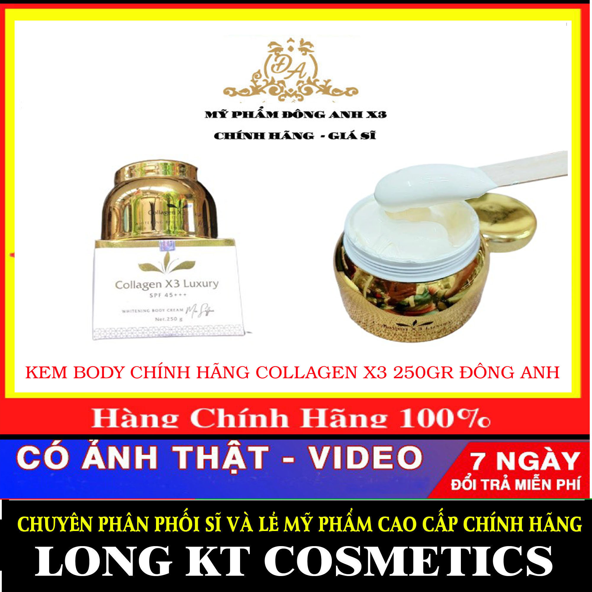 [Team Cào-Chính hãng-Mỹ Phẩm Đông Anh ] Body Collagen X3 Luxury chính hãng Đông anh Kem Body X3 collagen Luxury Đông anh Chính hãng – Kem Body Luxury Giá sĩ