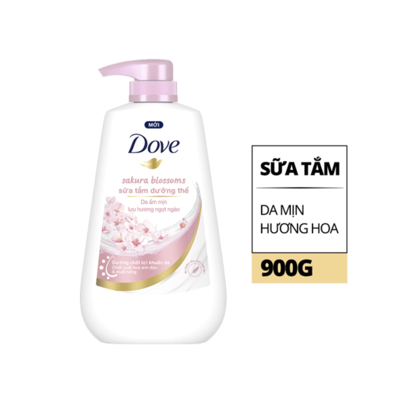 Sữa Tắm Dưỡng Thể Dove Sakura Blossoms - Chiết Xuất Hoa Anh Đào & Muối Hồng ( 500g - 900g)