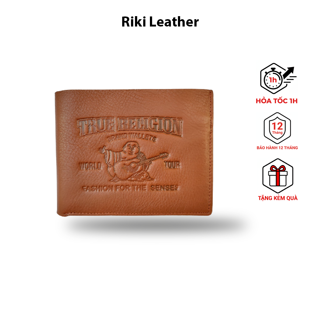 Ví Nam Da Bò Sáp Cao Cấp in 3D Ông Địa mang Tài Lộc và May Mắn cho gia chủ Khâu Viền Thủ Công - Vina