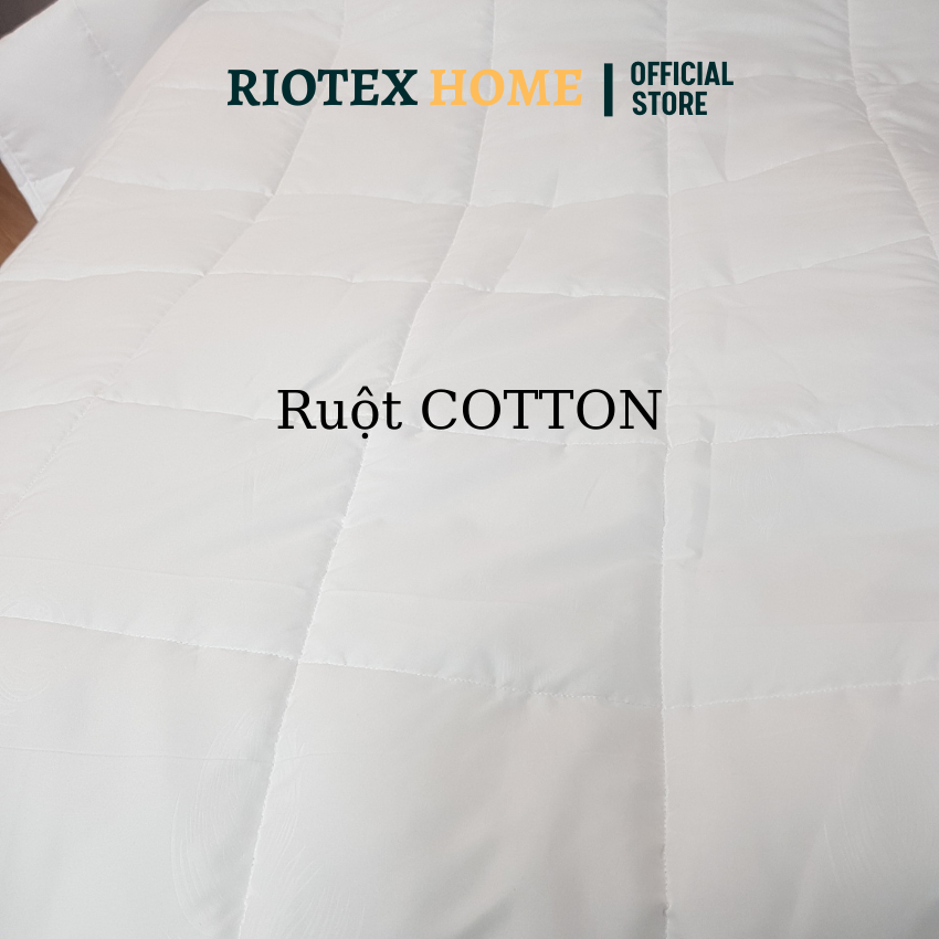 VỎ CHĂN - RUỘT CHĂN Trắng Trơn Cotton Chần Gòn Khách Sạn Cao Cấp RIOTEX - Kích Thước 1m6x2m 1m8x2m 2